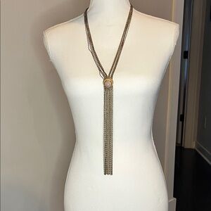 Elegant Gold and Silver Tassel Necklace